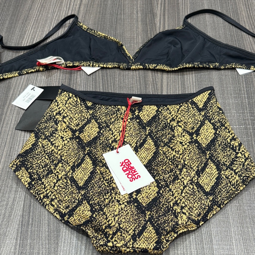 SOLID & STRIPED Black and Gold Patterned Bikini - Picture 6 of 7
